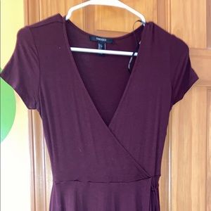 Burgundy Short Sleeve Dress